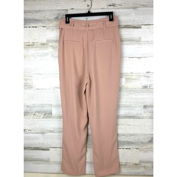 Joie Women’s 8 Pink Ianna High Waist Pleated Ankle Dress Pants with Belt NEW - Picture 4 of 11